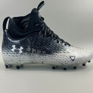 Under Armour Spotlight Lux MC 2.0 Men Size 10 Black White Football Cleats NEW